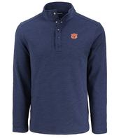 Auburn Cutter & Buck Hunts Point Textured Fleece Snap Pullover